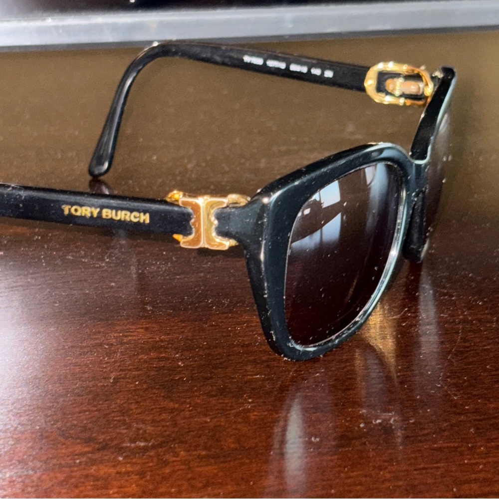 Tory Burch Black Sunglasses with Gold Detailing